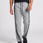 KZZ Men's Side-Stripe Sweatpants with Drawstring Waist