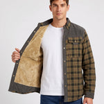 KZZ Men's Plaid Shirt Jacket