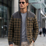 KZZ Men's Plaid Shirt Jacket