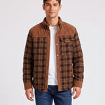 KZZ Men's Plaid Shirt Jacket