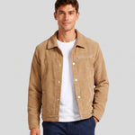KZZ Men's Solid-Color Button-Front Jacket