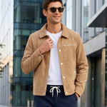 KZZ Men's Solid-Color Button-Front Jacket