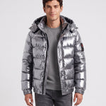 KZZ Men's Solid Thickened Men's Hooded Winter Jacket