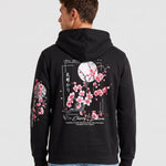KZZ Men's Printed Fleece-Lined Hoodie with Drop Shoulders