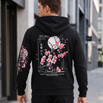 KZZ Men's Printed Fleece-Lined Hoodie with Drop Shoulders