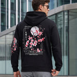 KZZ Men's Printed Fleece-Lined Hoodie with Drop Shoulders