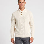 KZZ Men's Textured Cable-Knit Turtleneck Pullover