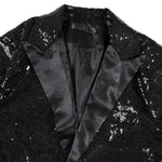KZZ Men's Shimmering Color-Block Sequin Single-Breasted Blazer