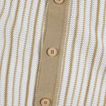 KZZ Men's Striped Button-Front Polo Shirt