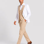 KZZ Men's single-button three-piece suit