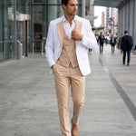KZZ Men's single-button three-piece suit
