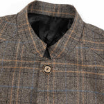 KZZ Men's Plaid Single-Breasted Blazer