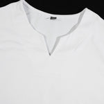 KZZ Men's Solid-Color V-Neck T-Shirt