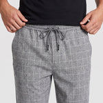 KZZ Checked drawstring-waist casual trousers