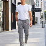 KZZ Checked drawstring-waist casual trousers