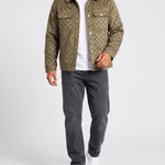 KZZ Men's fashionable plaid lapel suede jacket
