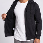 KZZ Men's Outdoor Casual Multi-Pocket Full-Zip Hooded Sweatshirt