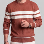 KZZ Men's Casual Crew-Neck Knit Pullover
