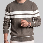 KZZ Men's Casual Crew-Neck Knit Pullover