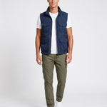 KZZ Men's Solid-Color Zipper-Pocket Vest