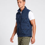 KZZ Men's Solid-Color Zipper-Pocket Vest