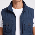 KZZ Men's Solid-Color Zipper-Pocket Vest