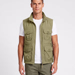 KZZ Men's Solid-Color Zipper-Pocket Vest