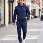 KZZ Men's Printed Hoodie and Drawstring Joggers