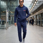 KZZ Men's Printed Hoodie and Drawstring Joggers