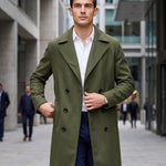 KZZ Men's double-breasted trench coat