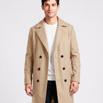 KZZ Men's double-breasted trench coat