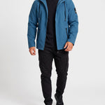KZZ Men's slim-fit long-sleeved windproof zip-up hooded jacket