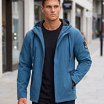 KZZ Men's slim-fit long-sleeved windproof zip-up hooded jacket