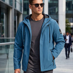 KZZ Men's slim-fit long-sleeved windproof zip-up hooded jacket