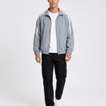 KZZ Men's Solid-Color Drawstring Zip-Up Hooded Jacket