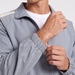 KZZ Men's Solid-Color Drawstring Zip-Up Hooded Jacket