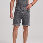 KZZ Men's denim bib shorts