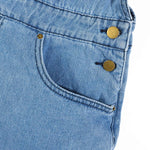 KZZ Men's denim bib shorts