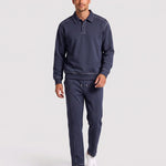 KZZ Polo-collar top and wide-leg trousers