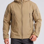 KZZ Slim-fit woven solid color long-sleeved hooded jacket