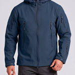 KZZ Slim-fit woven solid color long-sleeved hooded jacket