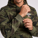 KZZ Men's two-piece slim-fit camouflage tie-dye hooded jacket and pants set