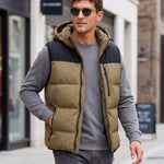 KZZ Men's Thick Woven Hooded Vest