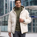 KZZ Men's hooded winter jacket