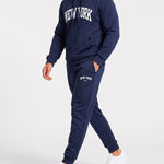 KZZ Men's New York Print Hoodie and Drawstring Sweatpants Set