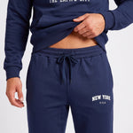 KZZ Men's New York Print Hoodie and Drawstring Sweatpants Set