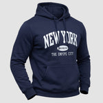 KZZ Men's New York Print Hoodie and Drawstring Sweatpants Set