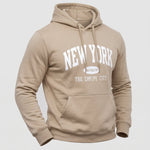 KZZ Men's New York Print Hoodie and Drawstring Sweatpants Set