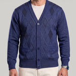 KZZ Men's Plaid V-Neck Long-Sleeve Knit Cardigan