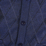 KZZ Men's Plaid V-Neck Long-Sleeve Knit Cardigan
